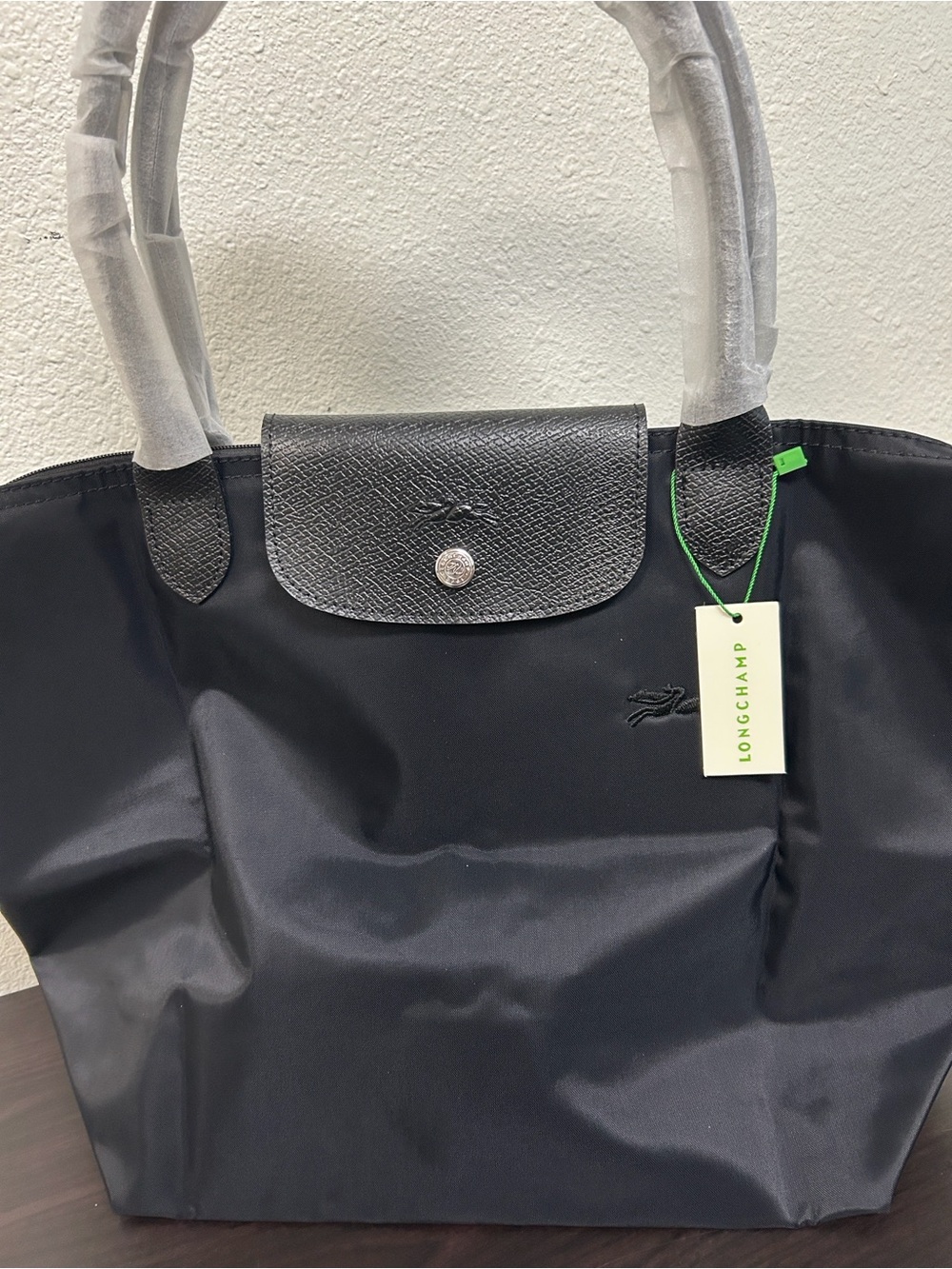 Longchamp Clay Nylon Tote with Leather Trim